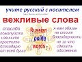 № 15 Русский с нуля : вежливые слова: спасибо, извините, пожалуйста...