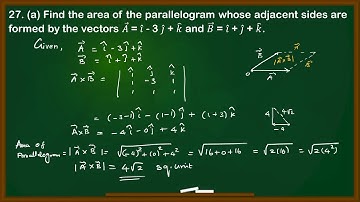 Find the area of the parallelogram whose adjacent sides are formed by the vectors 𝐴 and 𝐵