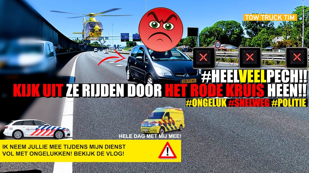 🚨KIJK UIT ZE RIJDEN DOOR HET RODE KRUIS HEEN!!🚨