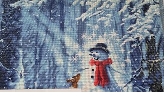 Diamond painting. Wip and chat  DAC Forest Snowman