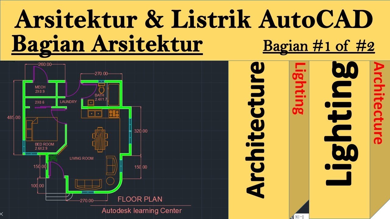 Merancang Instalasi Listrik Rumah Di Autocad Youtube