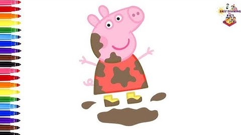 Peppa Pig and George Pig Love Jumping Into Muddy Puddles and clean up after@dibujos-felices