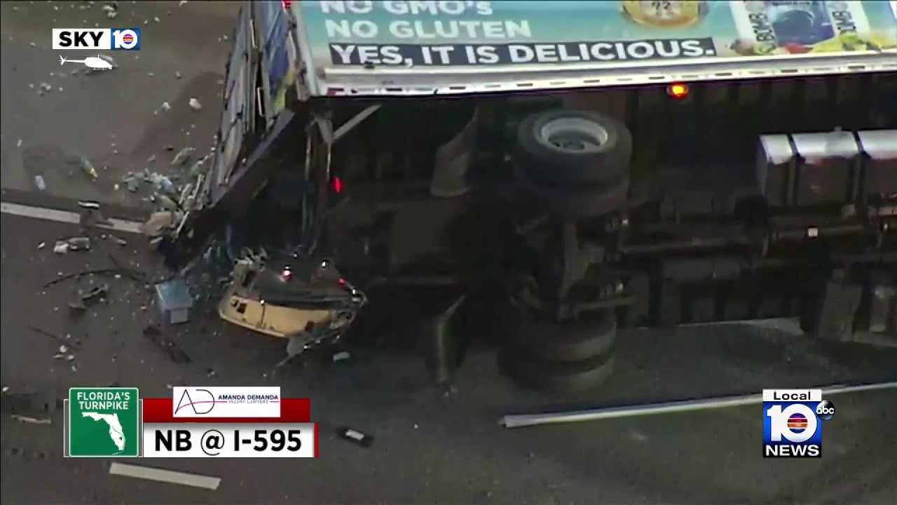 Fatal crash shuts down Turnpike in Broward - YouTube