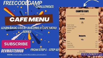 Learn Basic css by Building a cafe Menu  step-1 to step-10