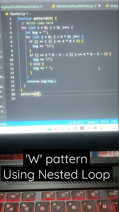 W pattern using Nested loop || W pattern in JavaScript,Java || 