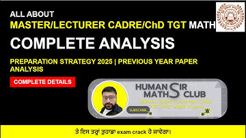 Master Cadre | Lecturer Cadre | Meritorious | ChD TGT Math Complete Analysis With PY Topic wise Mark
