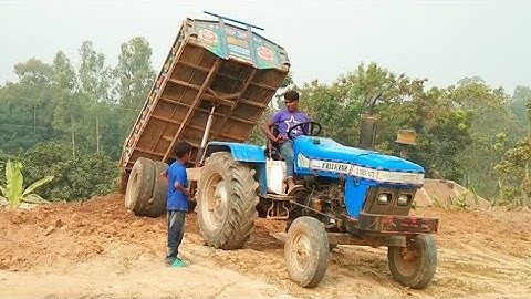 River Soil Update Unloading System of Sonalika 750 Hydraulic Tractor Digital Unload Facility on Hill