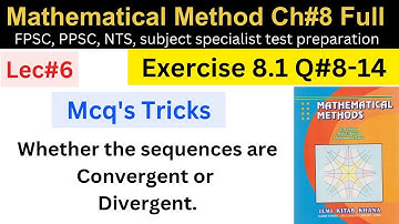 Exercise 8.1 (8_14) lec#6 #mathematics #ppsc #fpsc #nts #mathstricks #maths #PhD #csirnet #afmathe