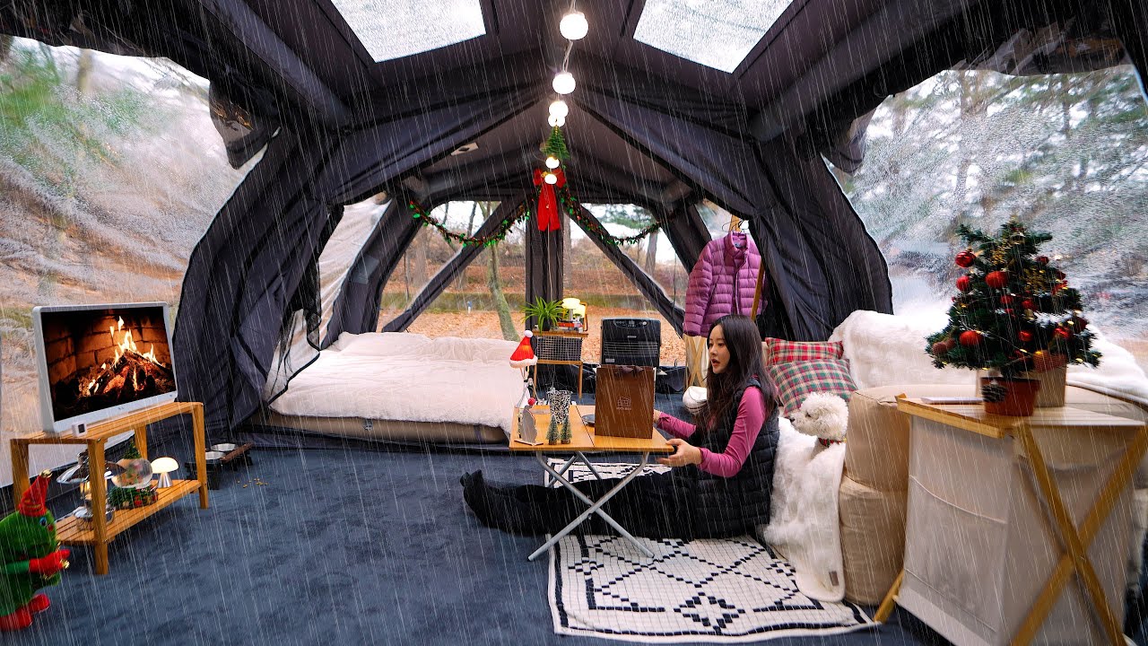 Рождественский отдых в огромной палатке, где весь день идёт дождь 🎅❄