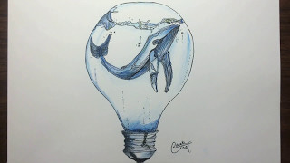 bulb drawing whale getdrawings