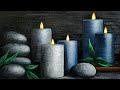 Spa Candles Acrylic Painting LIVE Tutorial