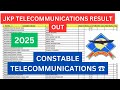 JKP Constable Telecommunications RESULT out 🔥📌 2025 #jkssb #jkpcutoff #jkpconstable
