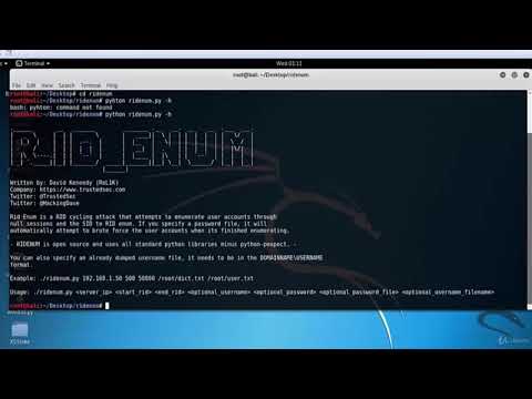 Video 85:  RidEnum Maintaining Access Tool Kali Linux | Kali Linux | Maintaining Access