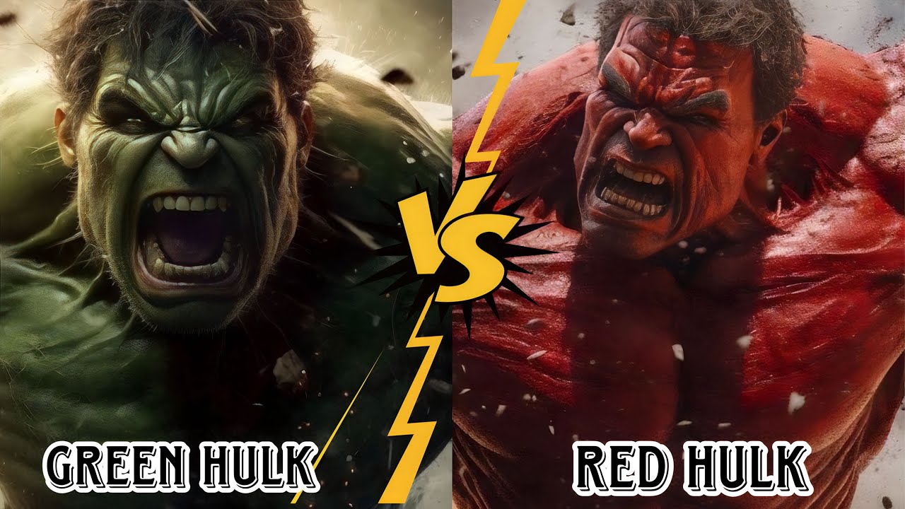 Green Hulk Vs Red Hulk Battle Comparison || In Hindi || MCU review by ...