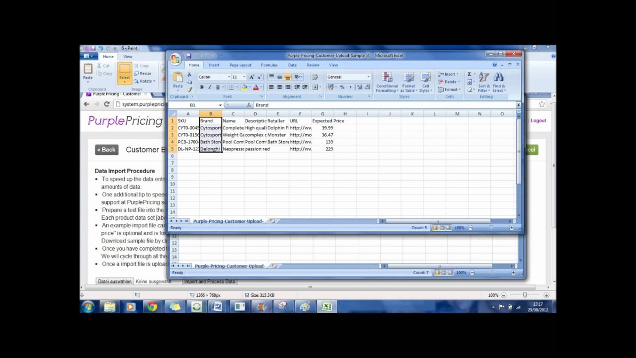 PurplePricing: Using the "Bulk Import" feature