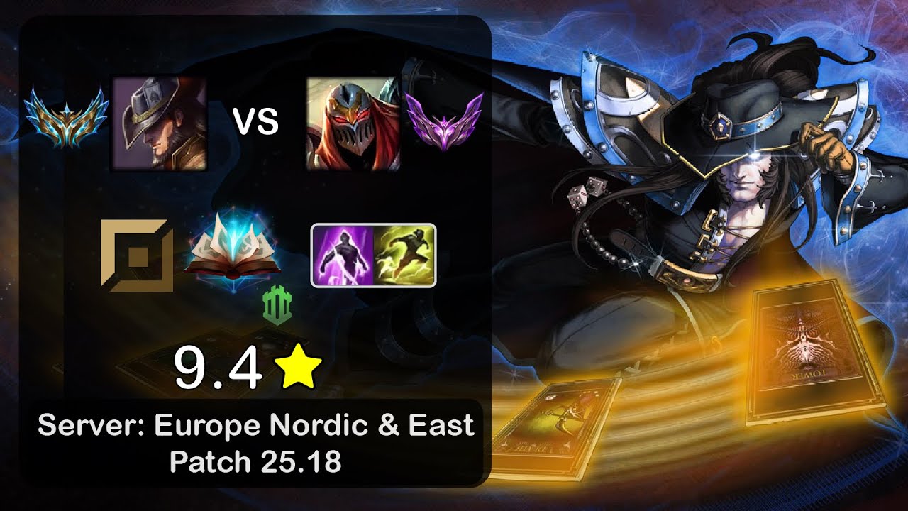 Twisted Fate Mid vs Zed - EUNE Challenger - Patch 25.18