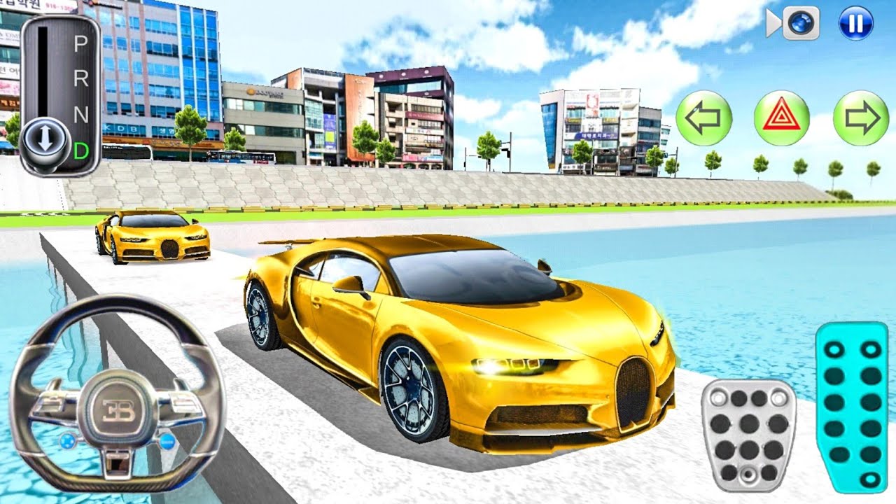 New Golden Bugatti Chiron Racing River Bridge Driving - 3D Driving Class 2026 Android Game #CarGame