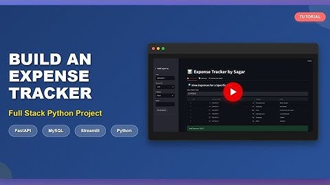 Expense Tracker using FastAPI 🏃and Streamlit 🐍