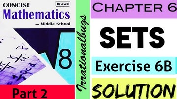 #settheory #concise #selina #class8 #Solution #Irrationalbugs SOLUTION Ex 6B ( Q7 to Q11)