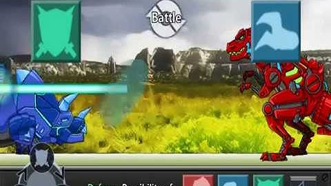 Combine dino robot 1 tyranno red plus game play about 5 minutes