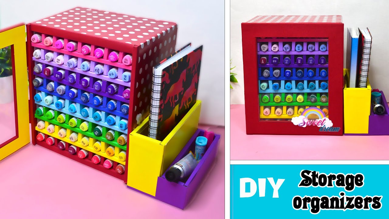 DIY Marker Organizer: Reuse a Cardboard Box - Smiling Colors