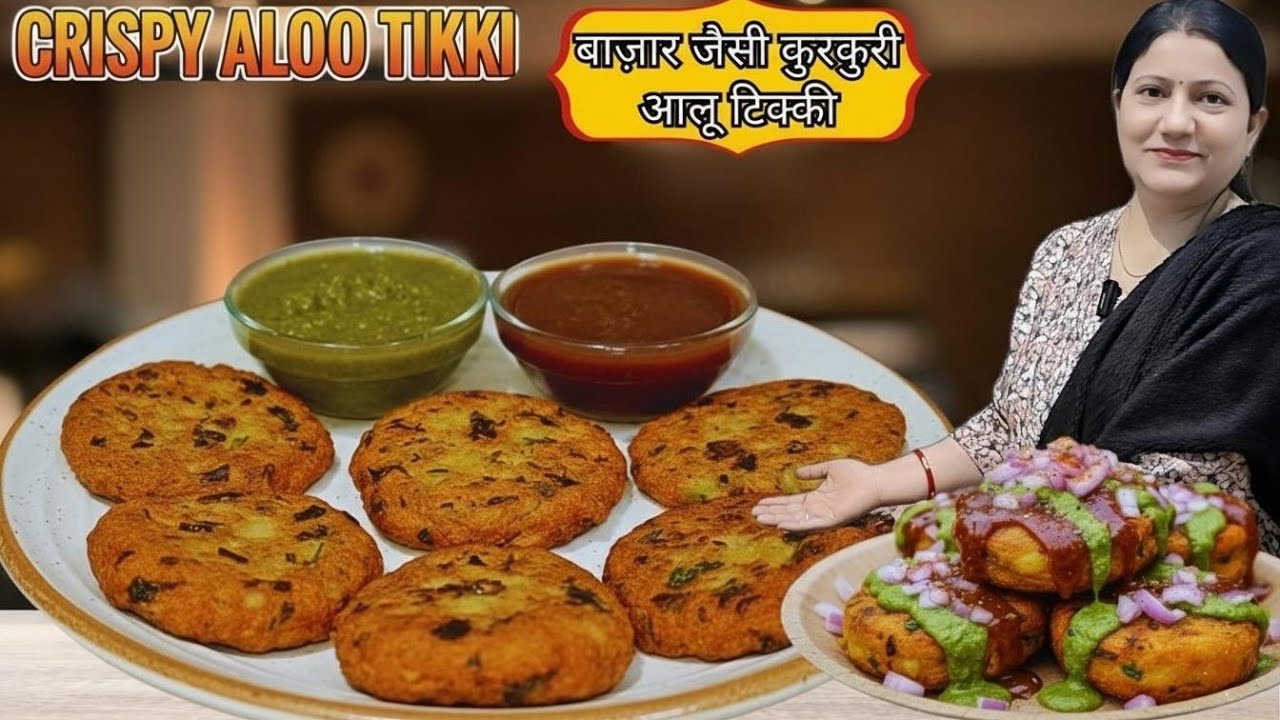 आलू की कुरकुरी टिक्की घर पर बिल्कुल बाजार जैसा स्वाद | Perfect Market Style Crispy Aloo Tikki Recipe