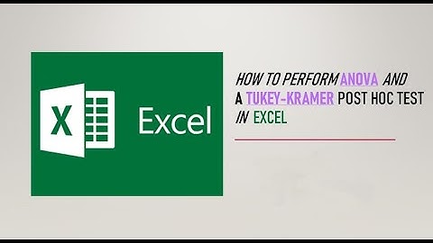 How one-way analysis of variance and its follow-up test, the Tukey-Kramer test is done using Excel.