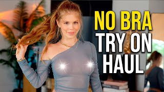 [4K] Transparent Try on Haul with Daria Angel | No Bra Challenge