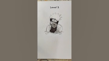 How to Draw Kakashi In Different Levels 😳|| #shorts #anime #drawing #kakashi #narutoshippuden