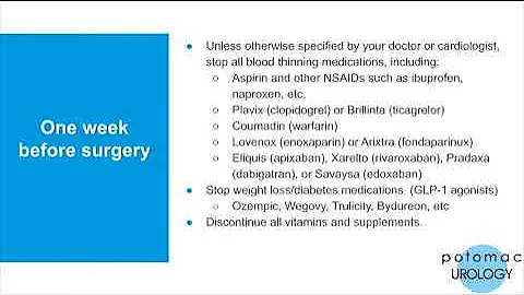 Ureteroscopy and Laser Lithotripsy - Preoperative Instructions - Potomac Urology