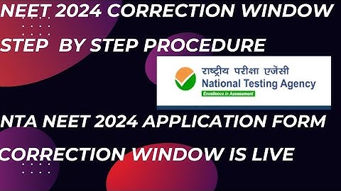 NEET 2024 Correction Window |Step by step procedure #neet2024 #neet2024correctionwindow #ntaupdates