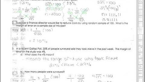 Algebra 2 CPE Lesson Margin of Error