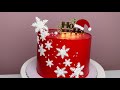 طريقة تزيين كيكة سنة 2026 تصميم رأس السنة مع شرح اللون الأحمر 