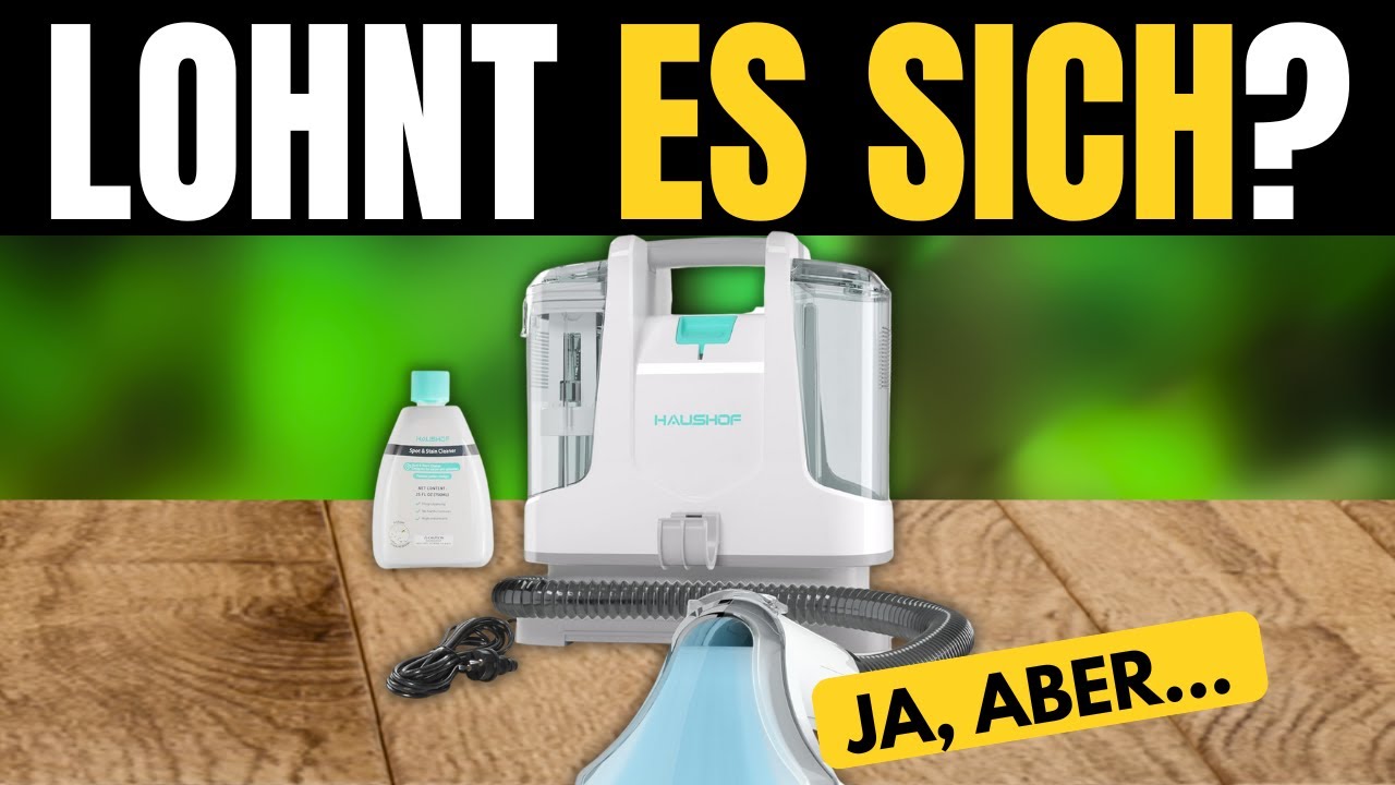 Haushof Waschsauger – Teppich- & Polsterreiniger StainZapper mit Reinigungsmittel für Sofa, Auto