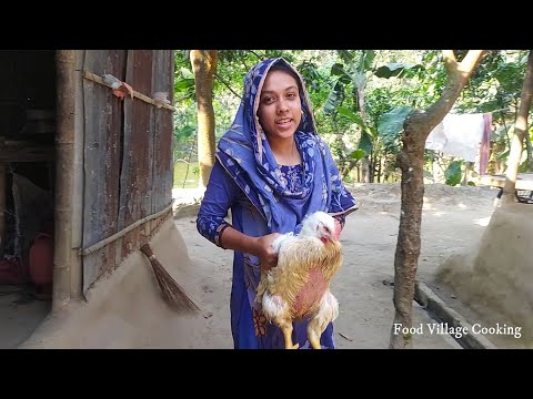 Amazing Slaughtering chickens in the hands of a beautiful girl | Food village Cooking