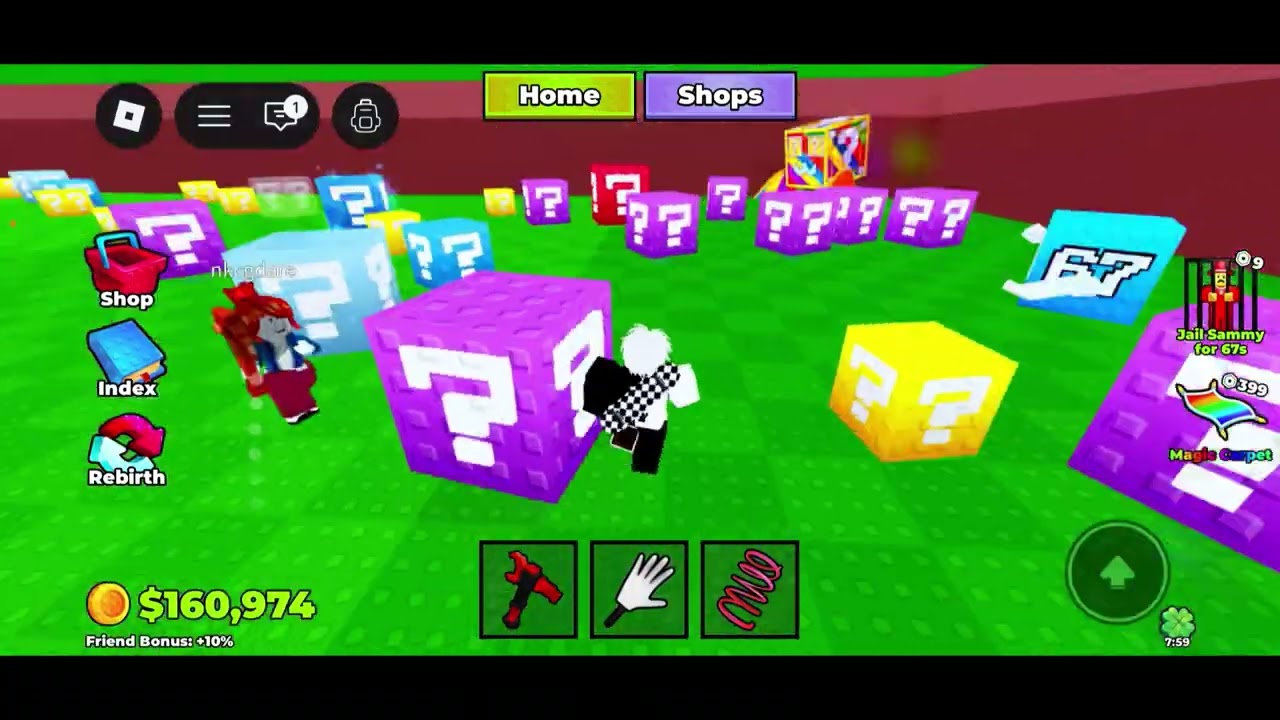 Break a lucky block ￼