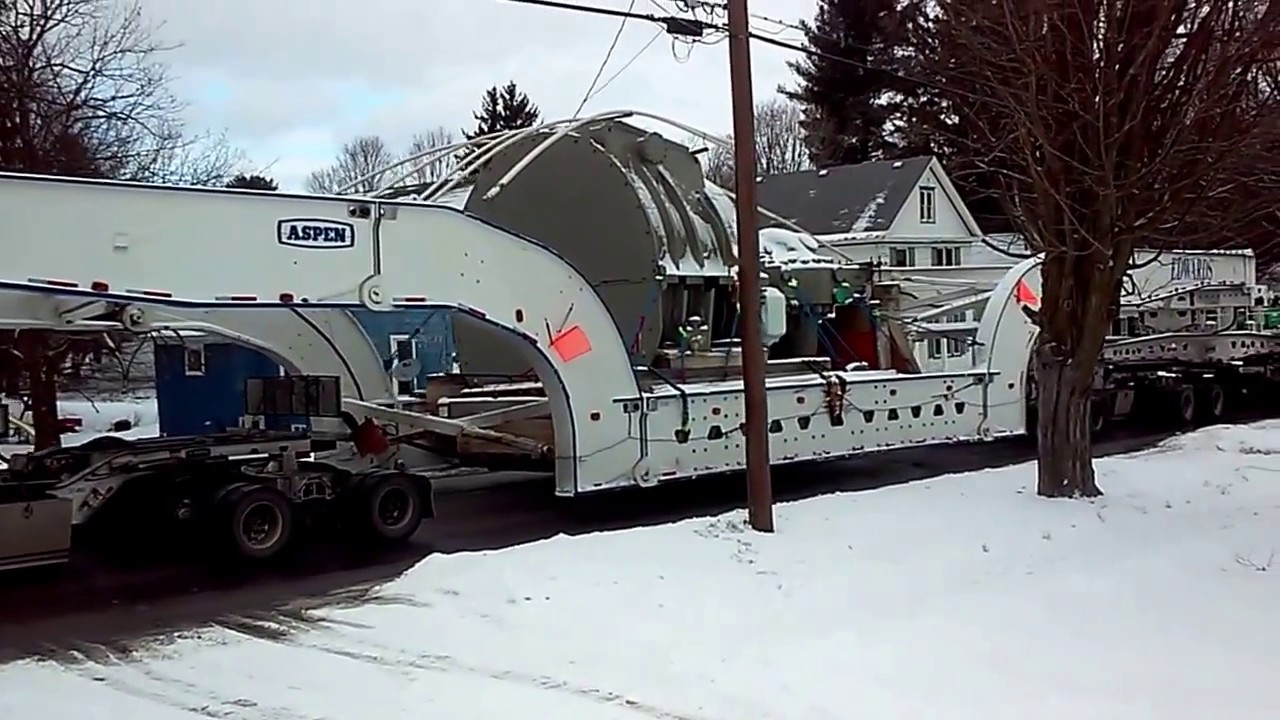 Steam Turbine Rolling up the Road