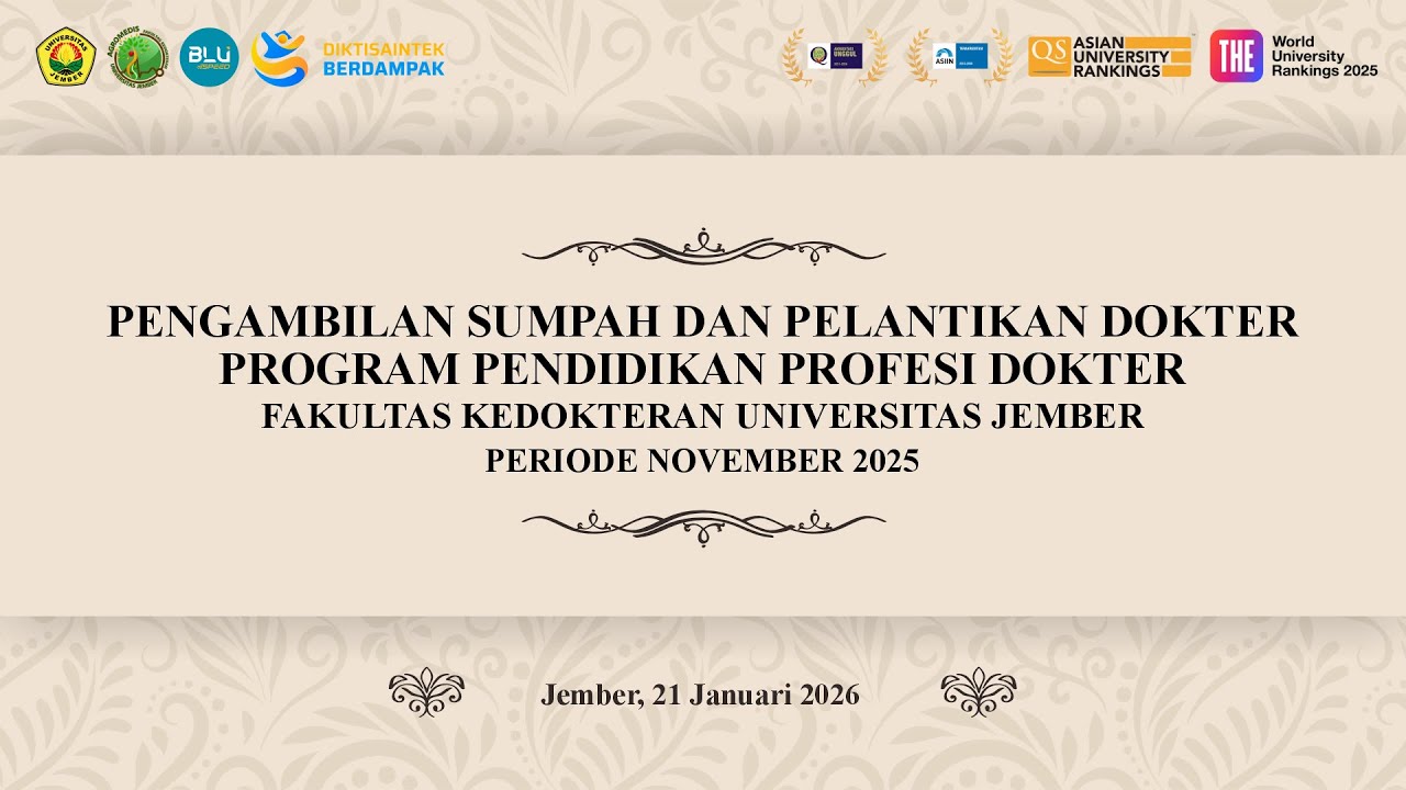 PENGAMBILAN SUMPAH DOKTER DAN PELANTIKAN DOKTER PERIODE NOVEMBER 2026