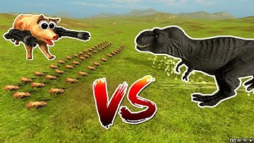 T-REX VS MINI-GUN PIG (EPIC BATTLE!) • Beast Battle Simulator • Part 1
