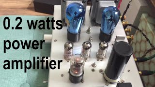 0.2 watts power! Mizushima 12A & 71A valve amplifier. Japan Handmade.