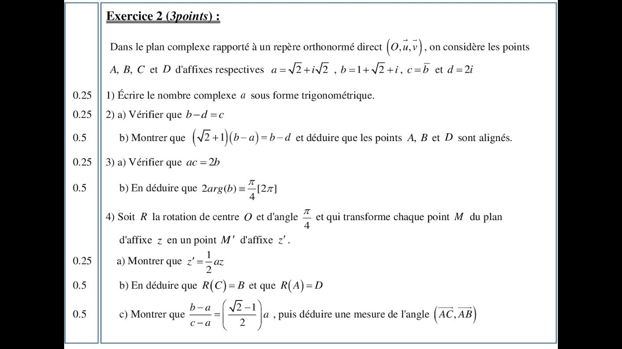 Les nombres complexes : correction exercice de baccalauréat 2023 ; 2BAC