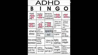 Sages ADHD Bingo card Sages ADHD Bingo card