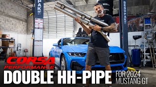 SOUNDS SO GOOD! - 2024 Mustang GT Corsa Performance Double H-Pipe Install and Sound Clips