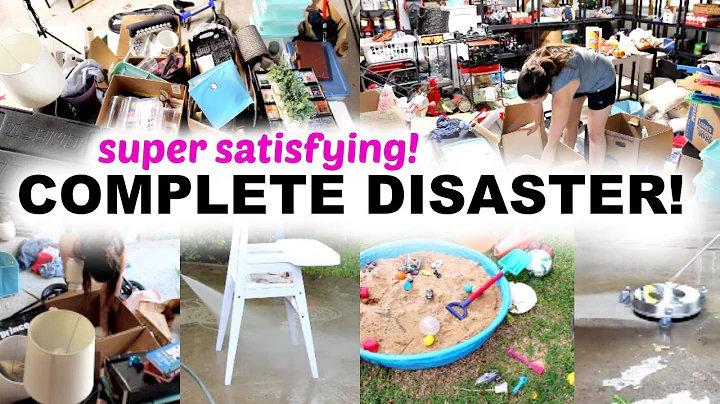 COMPLETE DISASTER CLEANING MOTIVATION! DECLUTTER + CLEAN + ORGANIZE WITH ME! Garage Transformation!