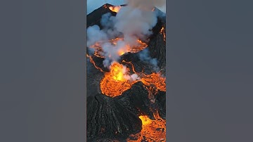 Viewing Mount Merapi’s Fiery Eruption! #viral #disaster #videoai