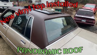 Installing a new vinyl top to a Chevy Caprice (Panoramic sunroof)