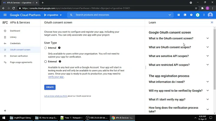 Create Access Refresh Token Google Drive API AUTH Website