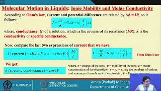 Molecular motion in Liquids (Contd.) #swayamprabha