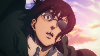 Hange fights the Colossal Titans and sacrifices herself... | Attack on Titan Season 4 Part 3