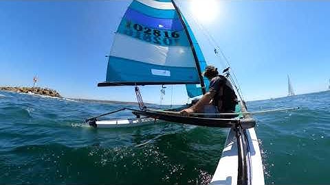Hobie Cat 16 Ocean first minute. GoPro Max 360